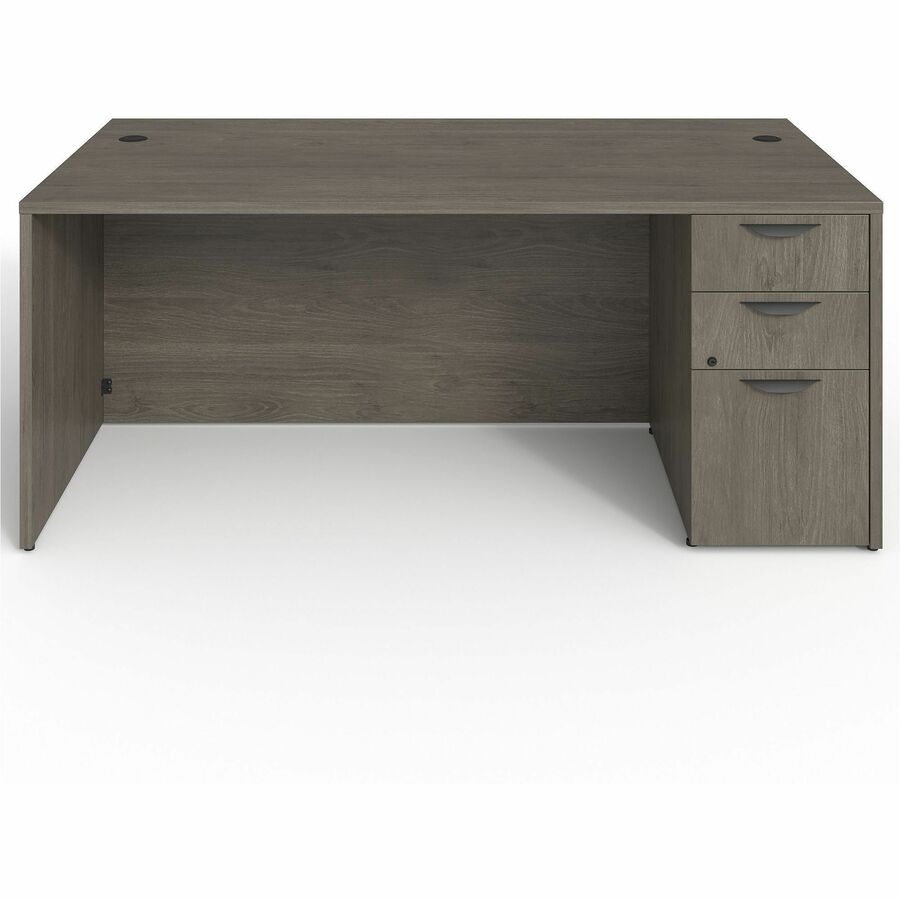 Lorell Prominence 2.0 Right-Pedestal Desk - Rectangle - 29" Height x 72" Width x 36" Depth, 1" Thickness Top - Total Drawer(s): 3 - Single Pedestal on Right Side - Band Edge - Material: Particleboard - Finish: Thermofused Melamine (TFM) - Durable, Adju...