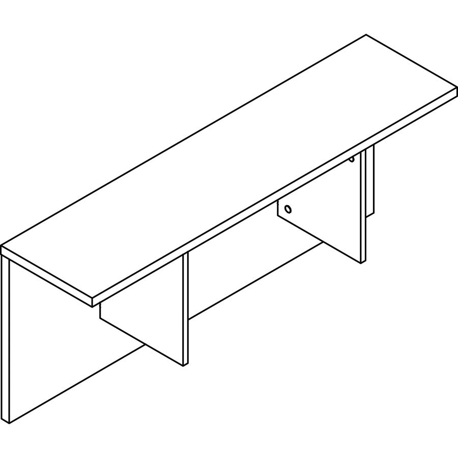 Lorell Prominence 2.0 Reception Desk Counter - Rectangle - 12" Height x 47.3" Width x 11.9" Depth, 1" Thickness Table Top - Band Edge - Material: Particleboard, Thermofused Laminate (TFL) - Finish: Gray Elm, Thermofused Melamine (TFM), Thermofused Lami...