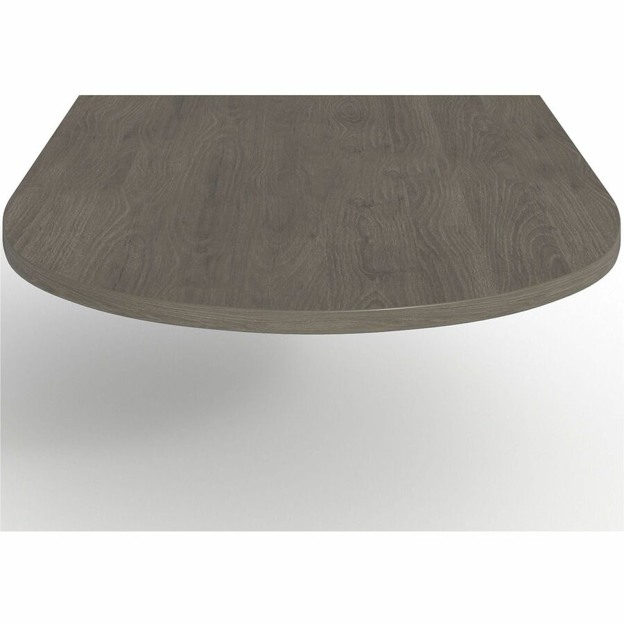 Lorell Prominence 2.0 Half-Racetrack Conference Tabletop - Half Racetrack - 72" Width x 48" Depth x 1.5" Thickness - Band Edge - Material: Particleboard - Finish: Laminate, Gray Elm - Grommet, Cable Management, Durable, Mar Resistant, Burn Resistant, I...