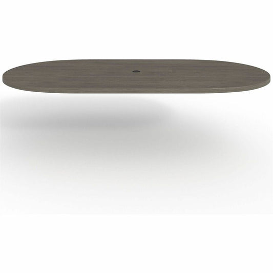 Lorell Prominence 2.0 Racetrack Conference Tabletop - Oval - 96" Width x 48" Depth, x 1.5" Thickness Top - Material: Particleboard - Finish: Gray Elm - Laminated, Durable, Mar Resistant, Burn Resistant, Impact Resistant, Edge Banding, Cord Management...