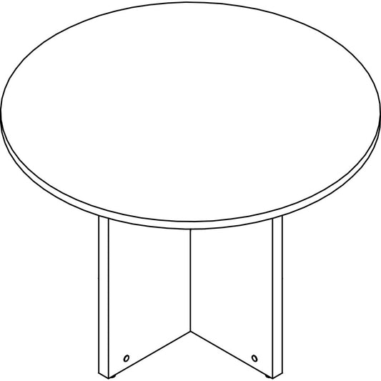 Lorell Prominence 2.0 Round Laminate Conference Table - Round - 29" Height42" Diameter, 1" Thickness Top - Material: Particleboard - Finish: Gray Elm - Durable, Laminated, Mar Resistant, Burn Resistant, Impact Resistant, Edge Banding, Adjustable Glide...