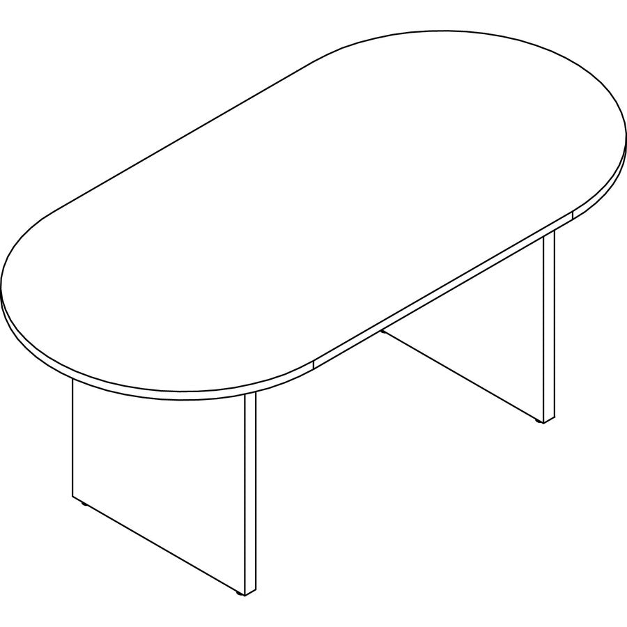 Lorell Prominence 2.0 Racetrack Conference Table - Oval - 29" Height x 72" Width x 36" Depth, 1" Thickness Top - Material: Particleboard - Finish: Gray Elm - Durable, Mar Resistant, Burn Resistant, Impact Resistant, Edge Banding, Modesty Panel, Adjusta...