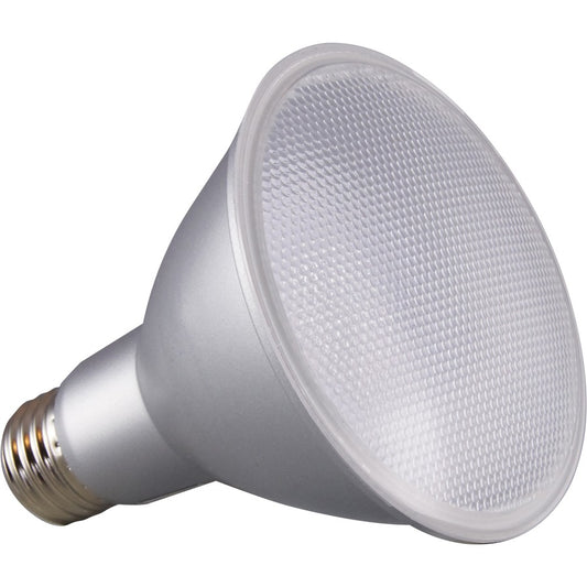 Satco 12W PAR 30/LN/FL 3000K LED Bulb - 12.50 W - 75 W Incandescent Equivalent Wattage - 120 V AC - 1000 lm - Parabolic Reflector - PAR30LN Size - Clear - Warm White Light Color - E26 Base - 25000 Hour - 3000°, K Color Temperature - 90 CRI - 40°, ..