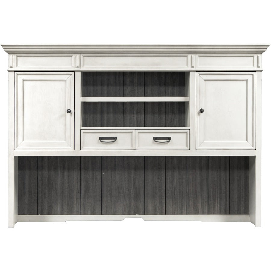 Martin Hartford Hutch - Rectangle - 49" Height x 71" Width x 14" Depth - Total Drawer(s): 2 - 1 Adjustable Shelf(ves) - Material: Wood Grain, Veneer, Metal, Wire Mesh - Finish: Vintage Linen - 1 Each
