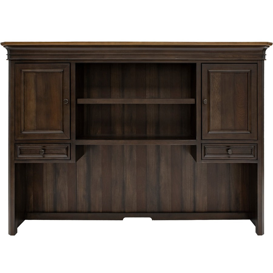 Martin Sonoma Hutch - Rectangle - 48" Height x 68" Width x 14" Depth - Total Drawer(s): 2 - 2 Door(s) - 3 Adjustable Shelf(ves) - Material: Wood Veneer - Finish: Dark Roast - Adjustable Shelf - For Office - 1 Each