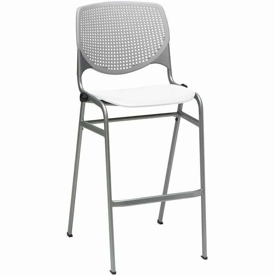 KFI Barstool Chair - Light Gray, White - 1 Each