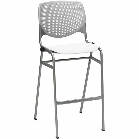 KFI Barstool Chair - Light Gray, White - 1 Each