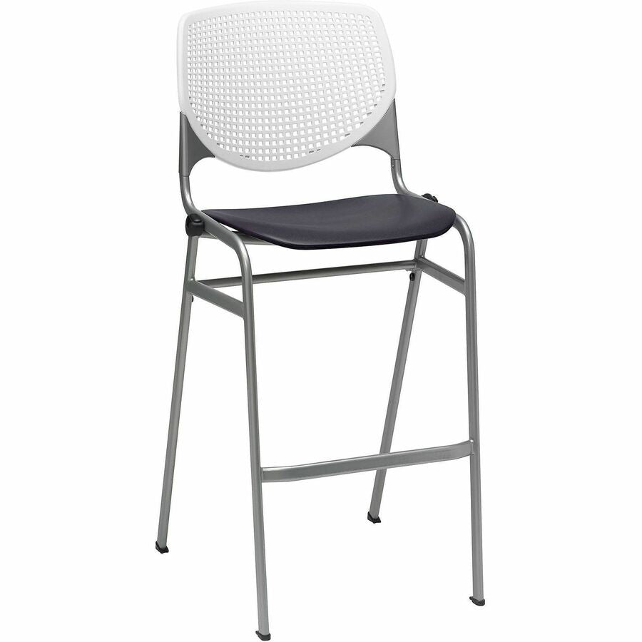 KFI Barstool Chair - White, Black - 1 Each