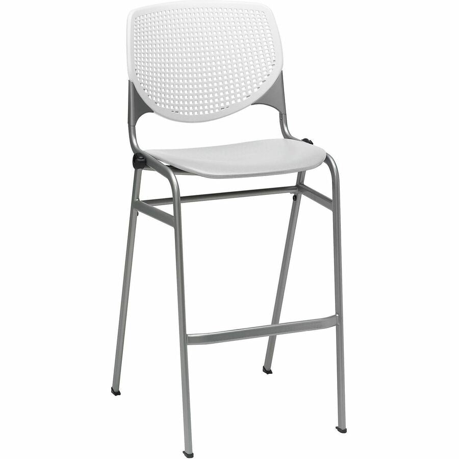 KFI Barstool Chair - White, Light Gray - 1 Each