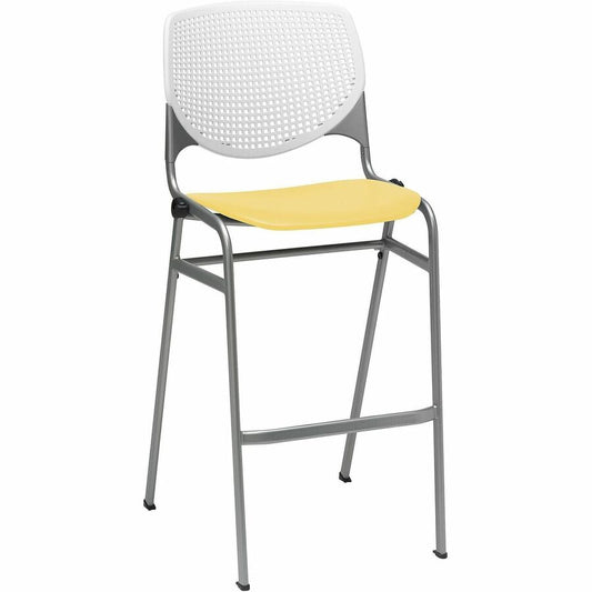 KFI Barstool Chair - White, Yellow - 1 Each