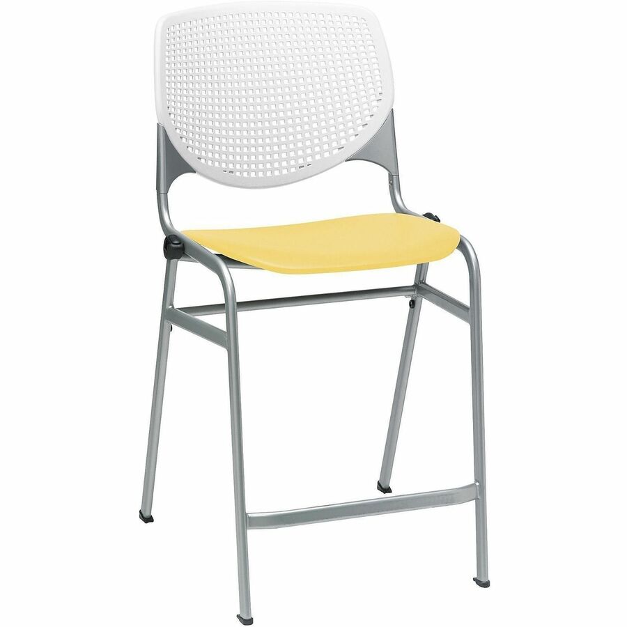 KFI Seating Bar Stool - White, Yellow - 1 Each