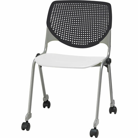 KFI Stacking Chair - Black, White - 1 Each