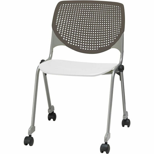 KFI Stacking Chair - Brownstone, White - 1 Each