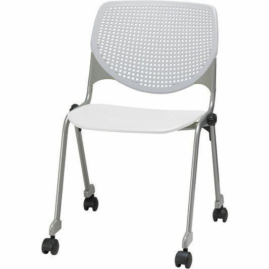 KFI Stacking Chair - Light Gray, White - 1 Each