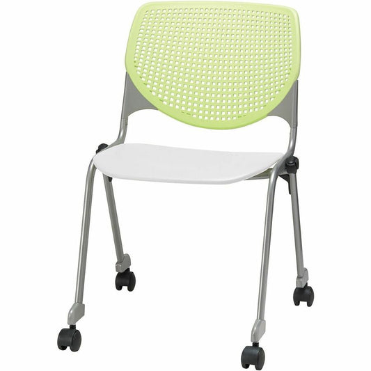 KFI Stacking Chair - Lime Green, White - 1 Each