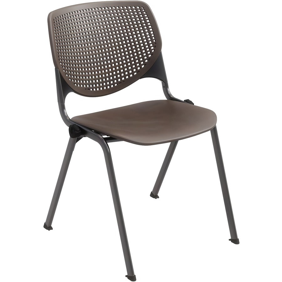 KFI Stacking Chair - Brownstone Seat Color - Polypropylene Seat Material - Brownstone Back Color - Polypropylene Back Material - Steel Frame Material - Four-legged Base - 1 Each