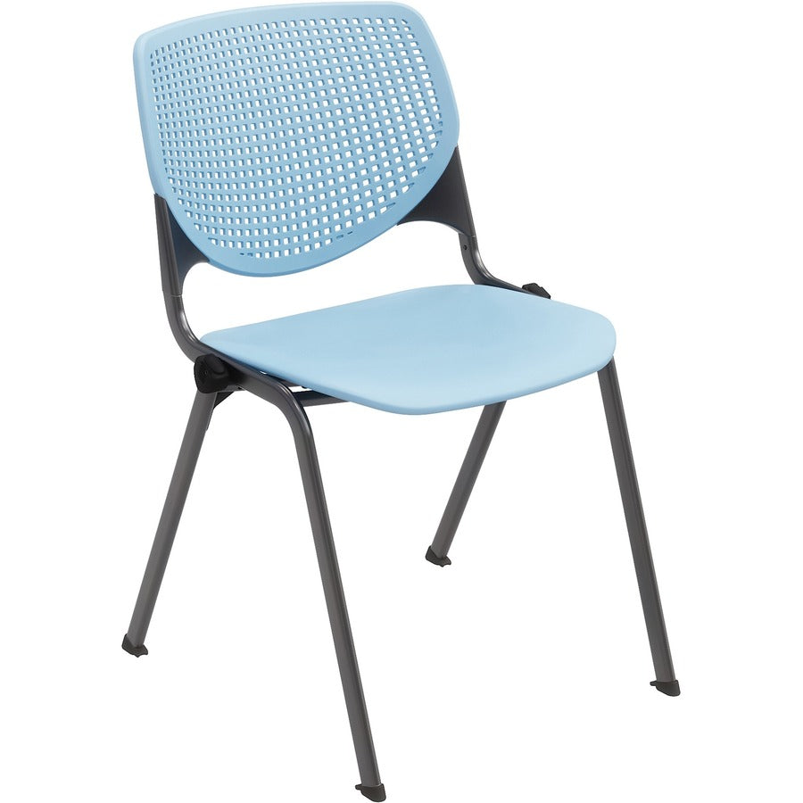 KFI Stacking Chair - Sky Blue Seat Color - Polypropylene Seat Material - Sky Blue Back Color - Polypropylene Back Material - Steel Frame Material - Four-legged Base - 1 Each