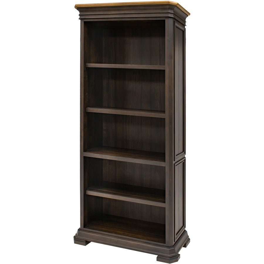 Martin Sonoma Veneer Bookcase - 14" Height x 36" Width x 78" Depth - 2 Door(s) - 3 Adjustable Shelf(ves) - Material: Wood Veneer - Finish: Dark Roast - 1 Each