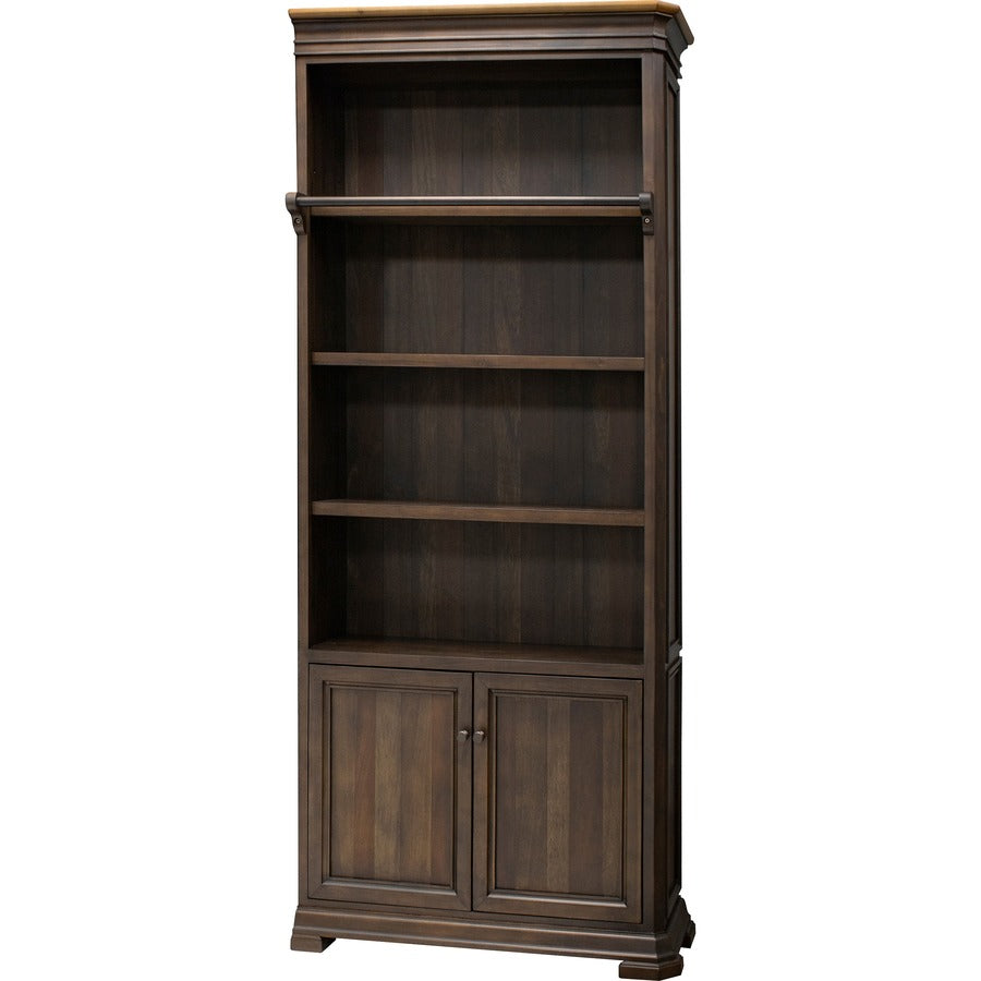 Martin Sonoma Veneer Bookcase - 94" Height x 40" Width x 14" Depth - 2 Door(s) - 3 Adjustable Shelf(ves) - Material: Wood Veneer - Finish: Dark Roast - 1 Each