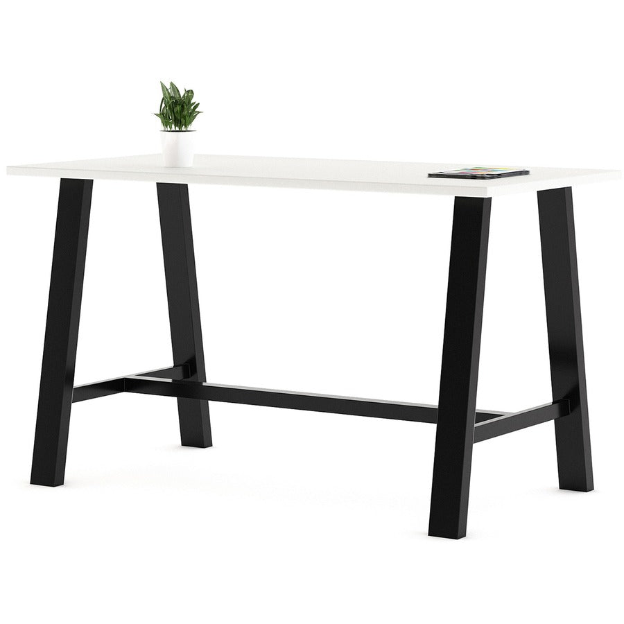 KFI Midtown Base Cafe Table - 36" Table Top Width x 72" Table Top Depth - Assembly Required - White - Solid Wood Top Material - 1 Each