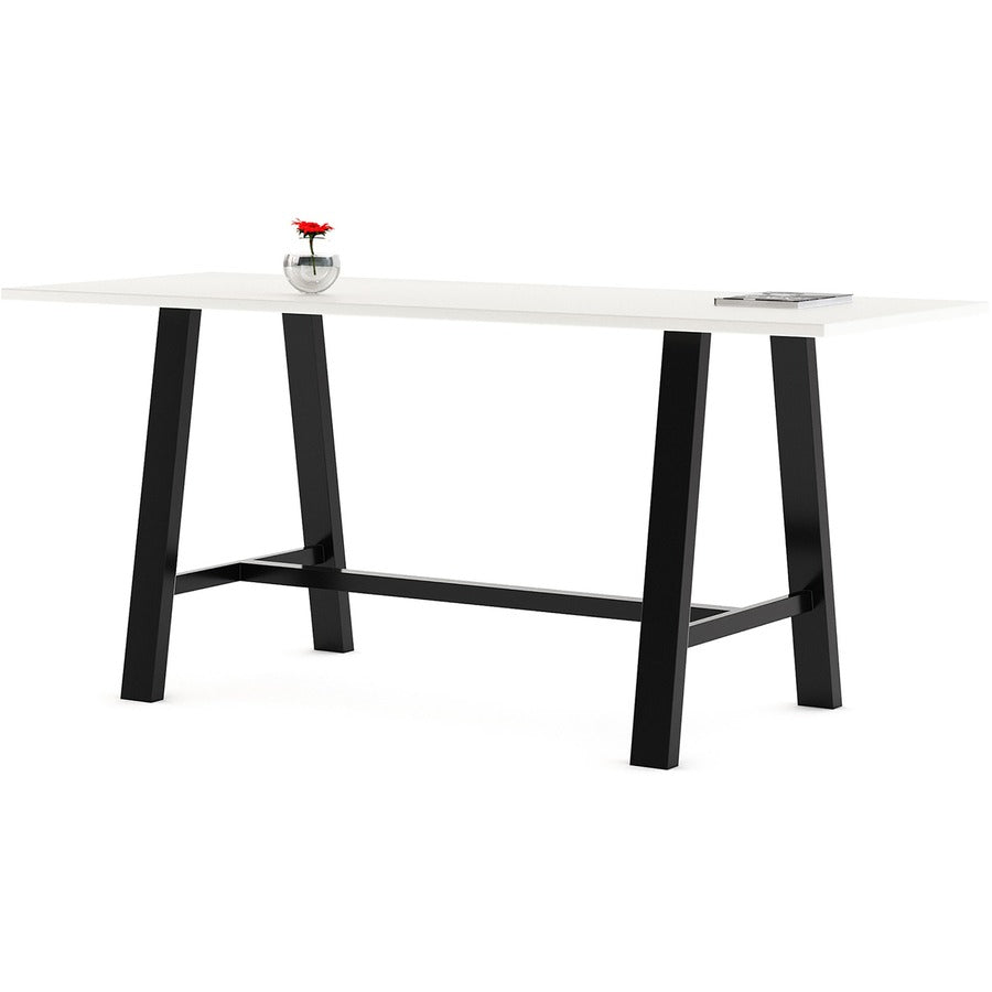 KFI Midtown Base Cafe Table - 36" Table Top Width x 96" Table Top Depth - Assembly Required - White - Solid Wood Top Material - 1 Each