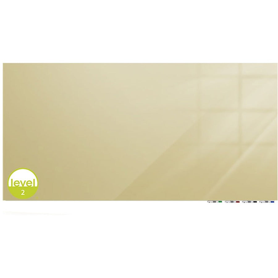 Ghent Magnetic Aria - Horizontal - 72" (6 ft) Width x 36" (3 ft) Height - Beige Tempered Glass Surface - Rectangle - Horizontal - Magnetic - Eraser Included - 1 Each