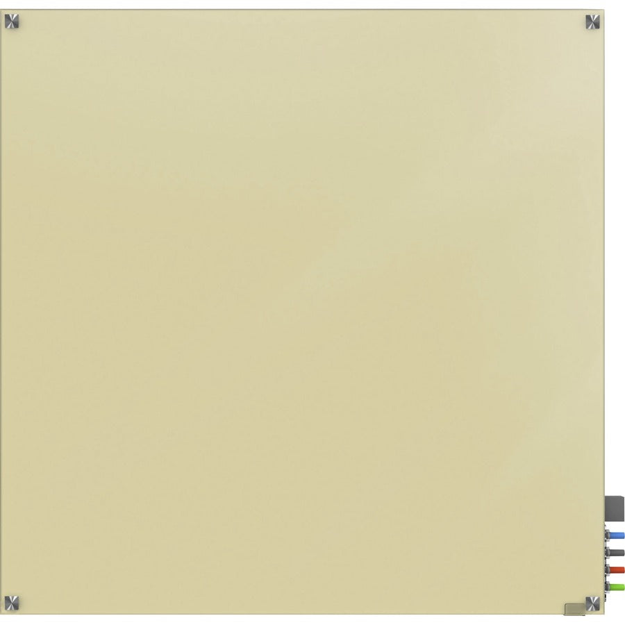 Ghent Harmony Dry Erase Board - 48" (4 ft) Width x 48" (4 ft) Height - Tempered Glass Surface - Beige Back - Square - Magnetic - 1 Each