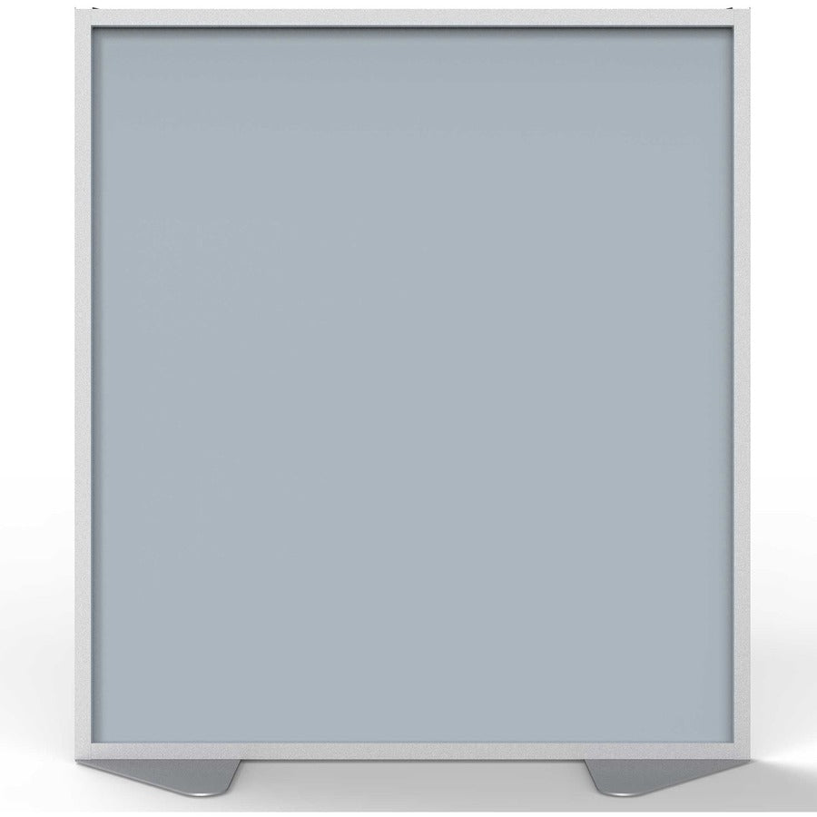 Ghent Partition - 48" Width x 54" Height - Aluminum Frame - Porcelain, Vinyl - Silver - 1 Each
