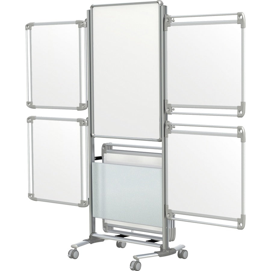 Ghent Nexus Easel+ - 26" (2.2 ft) Width x 39" (3.2 ft) Height - White Porcelain Surface - Frosted Acrylic Frame - Magnetic - Eraser Included - 1 Each
