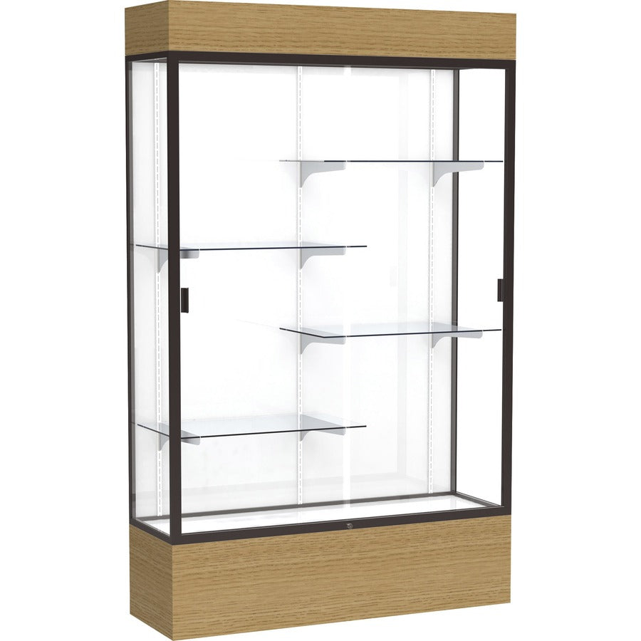 Waddell Reliant Display Cabinet - 48" Width x 16" Depth x 80" Height - 4 x Shelf(ves) - Sliding Door(s) - Durable, Adjustable Shelf, Lockable, LED Light - Assembly Required - TAA Compliant
