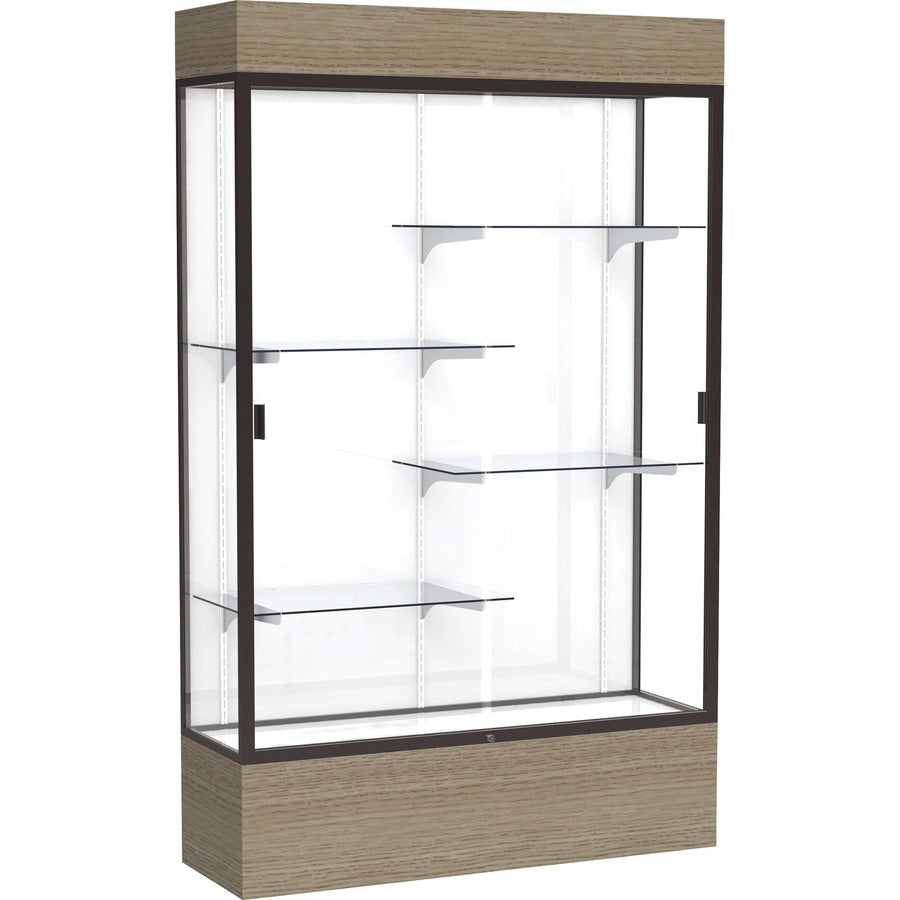 Waddell Reliant Display Cabinet - 48" Width x 16" Depth x 80" Height - 4 x Shelf(ves) - Sliding Door(s) - Durable, Adjustable Shelf, Lockable, LED Light - Assembly Required - TAA Compliant