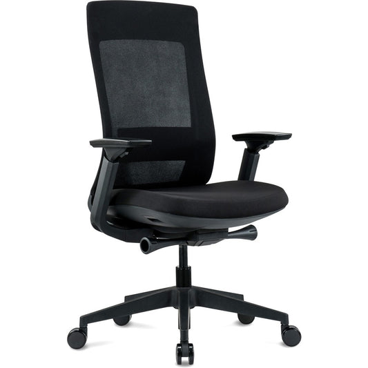 Eurotech Elevate Chair - Black Seat Color - Fabric Seat Material - Black Back Color - Mesh Back Material - Black Frame Color - 5-star Base - Armrest - 1 Each