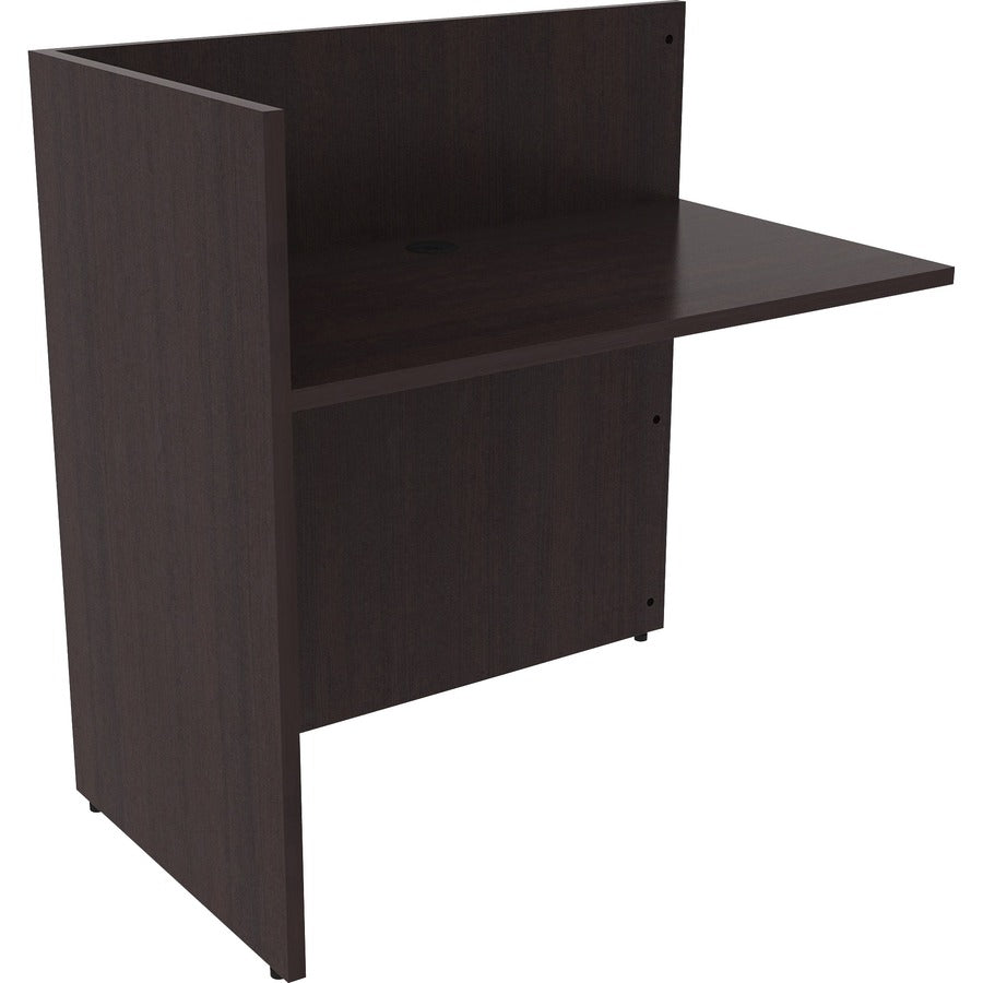 Lorell Essentials Series Reception Return - 41.5" Height x 42" Width x 24" Depth - Material: Laminate - Finish: Espresso - 1 Each