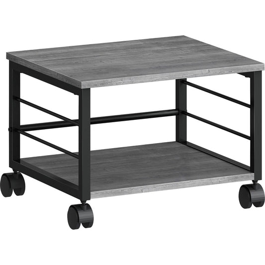 Lorell Underdesk Mobile Machine Stand - 150 lb Load Capacity - 13.20" Height x 18.70" Width x 15.70" Depth - Desk - Powder Coated - Metal, Laminate, Polyvinyl Chloride (PVC) - Charcoal, Black