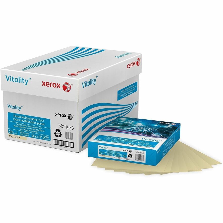 Xerox Multipurpose Pastels Paper - 20 lb Basis Weight - 75 g/m², Grammage - Ivory - 500 / Ream