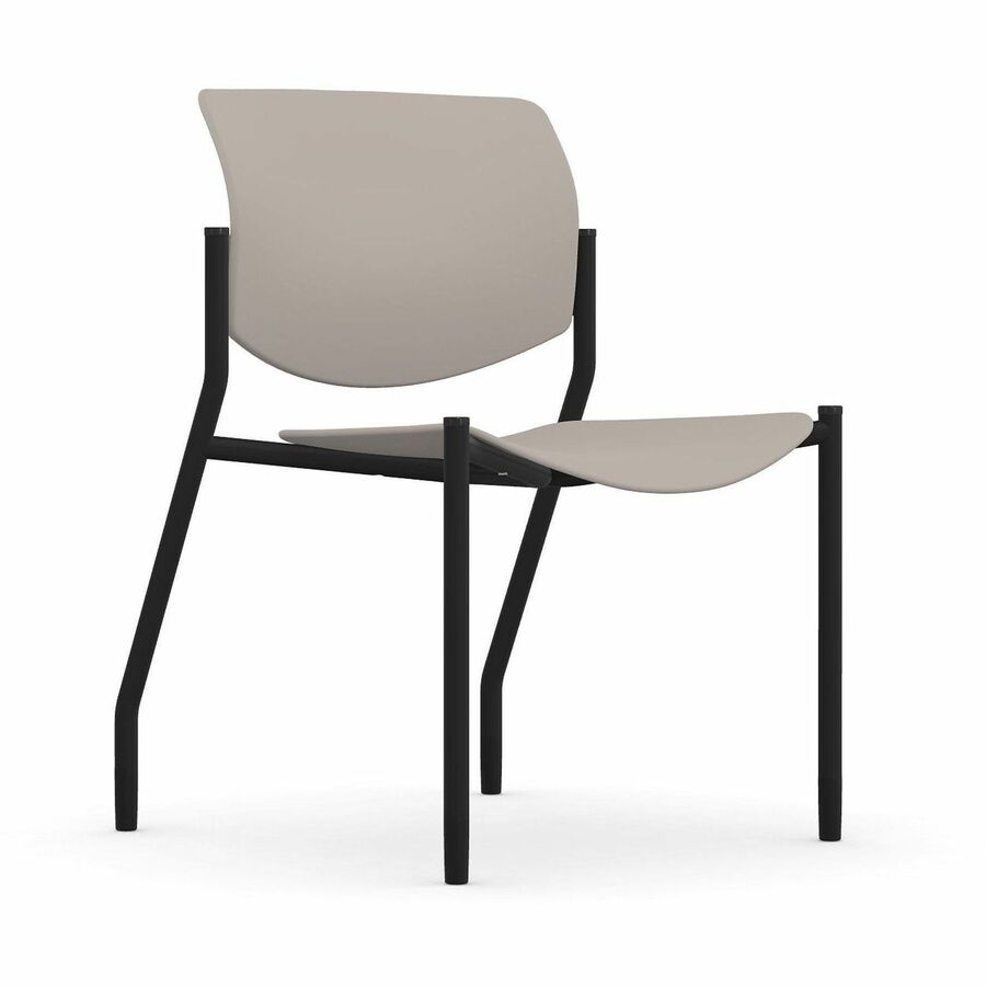9 to 5 Seating Shuttle Armless Stack Chair w/ Glides - Latte Seat Color - Plastic Seat Material - Latte Back Color - Plastic Back Material - Black Frame Color - Four-legged Base - 1 Each