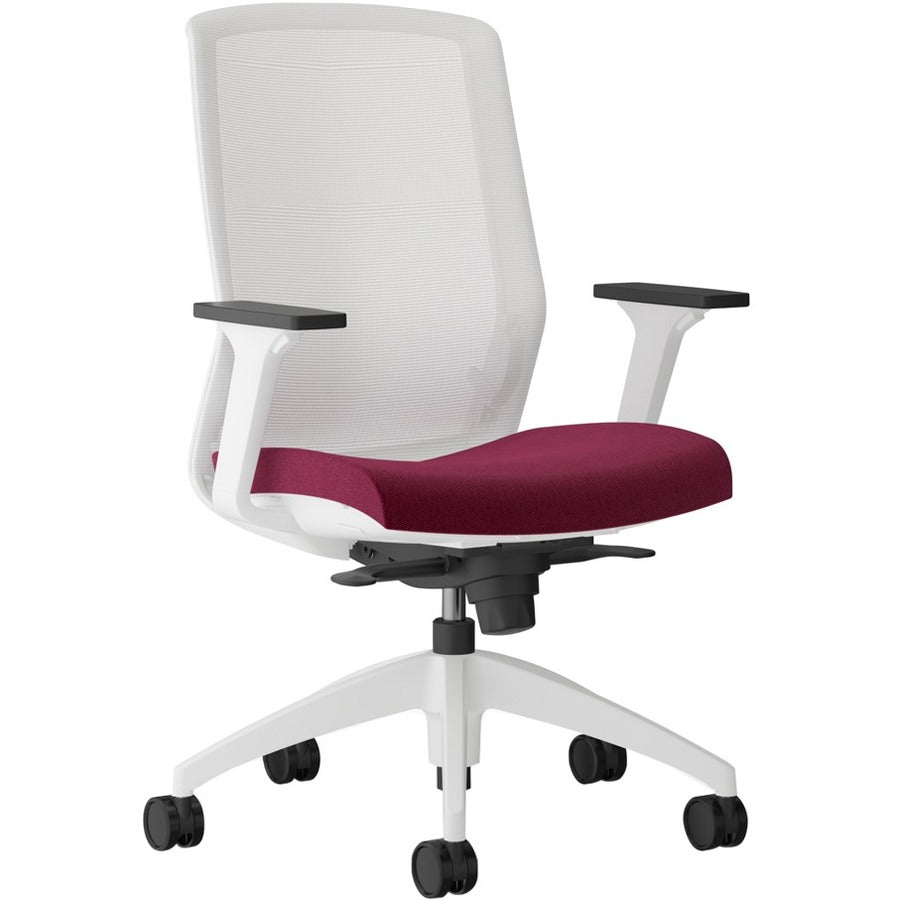 9 to 5 Seating Neo Task Chair - Blue Seat Color - Foam, Fabric Seat Material - White Back Color - 5-star Base - 1 Each
