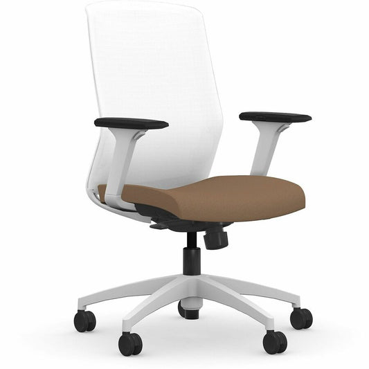9 to 5 Seating Neo Task Chair - Latte Seat Color - Foam, Fabric Seat Material - White Back Color - 5-star Base - 1 Each