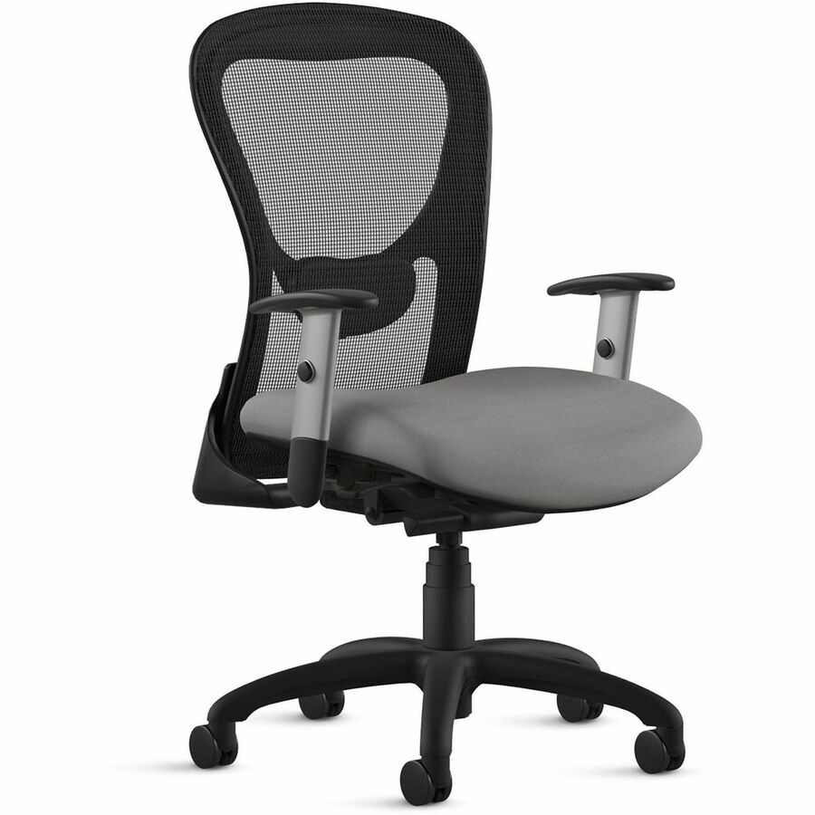 9 to 5 Seating Strata Task Chair - Silver Seat Color - Fabric, Molded Foam Seat Material - Black Back Color - Aluminum Frame Material - Mid Back - 5-star Base - 1 Each