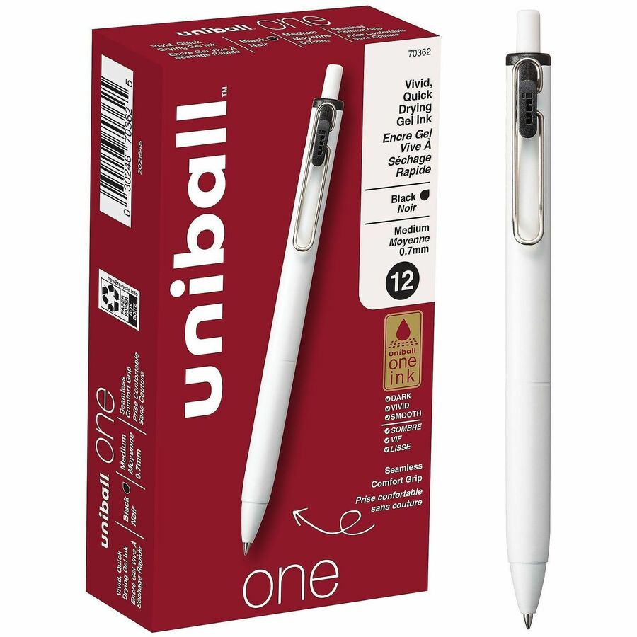 uniball™, ONE Gel Pen - Black Ink - Gel-based - 12 / Dozen