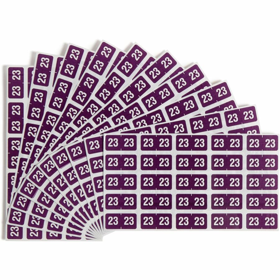 Smead ETS Color-Coded Year Labels - 1/2" Height x 1" Width - Rectangle - Purple - Laminated - 1 Pack