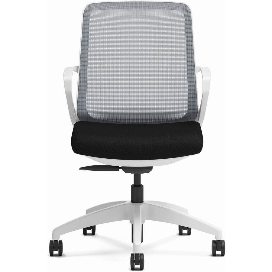 HON Cliq Chair - Black Seat Color - Fabric Seat Material - Fog Back Color - Mesh Back Material - Designer White Frame Color - 5-star Base - 1 Each