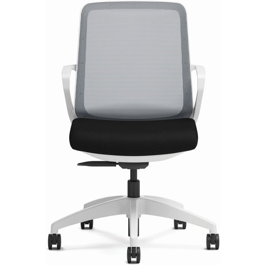 HON Cliq Chair - Black Seat Color - Fabric Seat Material - Fog Back Color - Mesh Back Material - Designer White Frame Color - 5-star Base - 1 Each