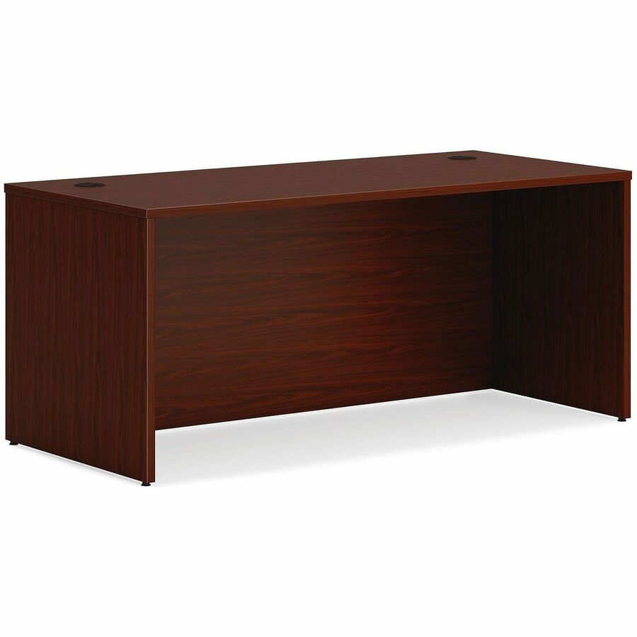 HON Mod Desk Shell - Rectangle - 29" Height x 66" Width x 30" Depth - Finish: Traditional Mahogany, Laminate - Non Handed, Durable, Scratch Resistant, Spill Resistant, Stain Resistant, Grommet, Cable Management - For Home, Office - 1 Each