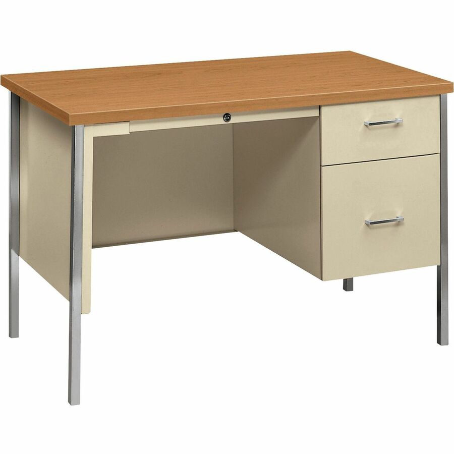 HON 34000 H34002R Desk - 29.5" Height x 45.3" Width x 24" Depth - Total Drawer(s): 2Right Side - Material: Steel - Finish: Harvest, Putty - Glide, Removable Lock, Scratch Resistant, Spill Resistant, Stain Resistant, Liquid Resistant, Sturdy, Durable...