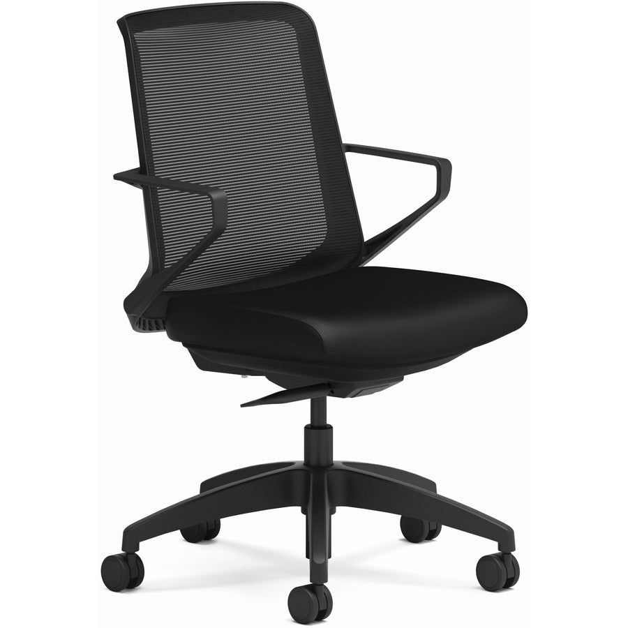 HON Cliq Chair - Black Seat Color - Fabric Seat Material - Black Back Color - Mesh Back Material - Black Frame Color - Black - Armrest - 1 Each