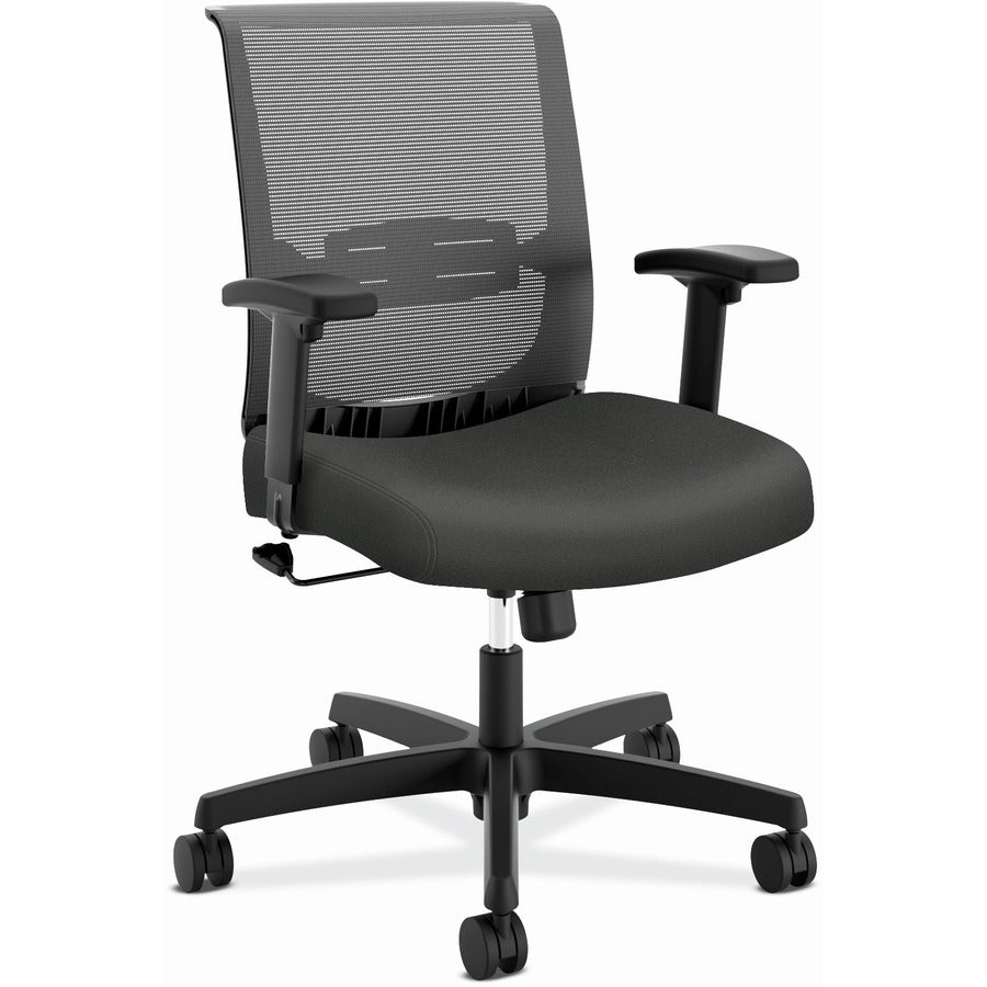 HON Convergence Chair - Iron Ore Seat Color - Fabric Seat Material - Black Back Color - Mesh Back Material - Black Frame Color - 5-star Base - Iron Ore - 1 Each
