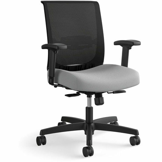 HON Convergence Chair - Black Seat Color - Vinyl, Fabric Seat Material - Black Back Color - Mesh Back Material - Black Frame Color - 5-star Base - Frost - 1 Each