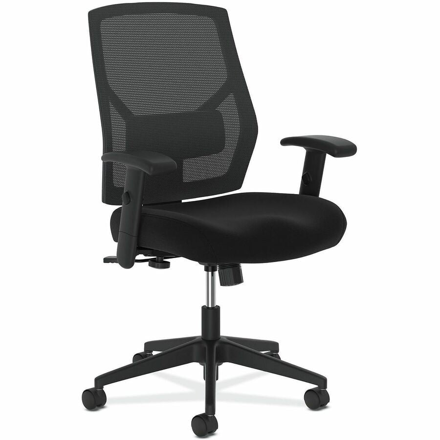 HON Crio Chair - Black Seat Color - Fabric Seat Material - Black Back Color - Mesh Back Material - Black Frame Color - High Back - 5-star Base - Black - 1 Each