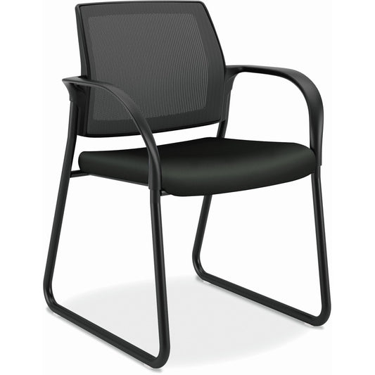 HON Ignition Chair - Black Seat Color - Vinyl Seat Material - Black Back Color - Mesh Back Material - Black Frame Color - Steel Frame Material - Sled Base - Black - Armrest - 1 Each
